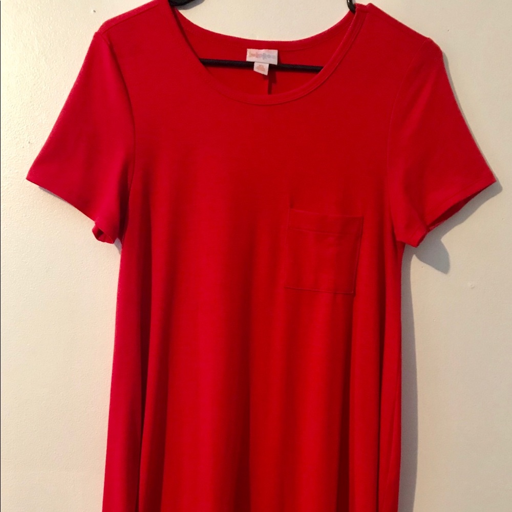 LULAROE CARLY XS TRUE RED EXCELLENT CONDITION